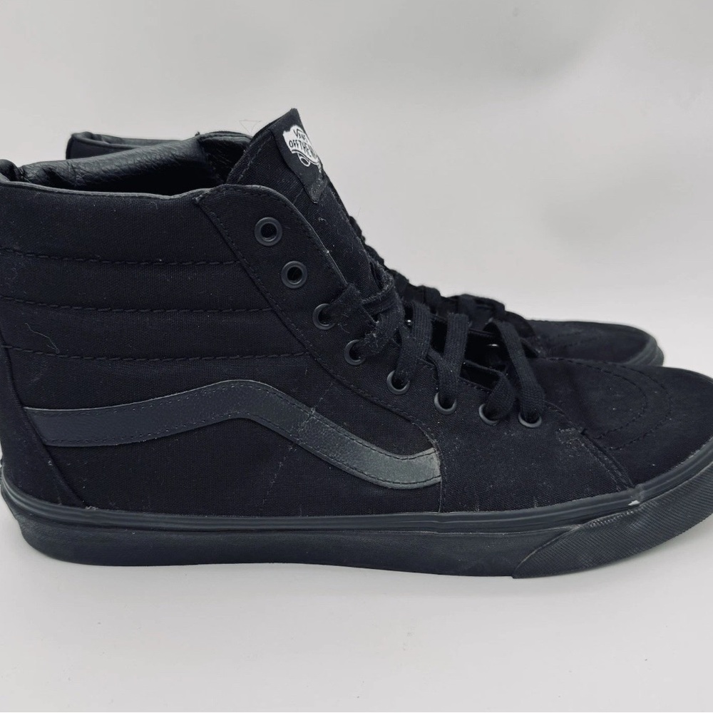 Vans Off the Wall SK8-Hi Men's Size 13 All Black High Top Lace Up Shoes Sneakers